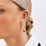 Emani - M עגיל חישוק בינוני עם תליון