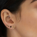 Ell -  S עגיל מטפס קטן יהלומים שחורים