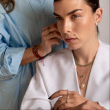 Nerelle - שרשרת חוליות משובצת אבן אמרלד אובלית