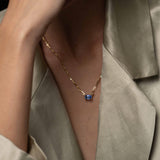 Noble - שרשרת חוליות משובצת ספיר אובלי