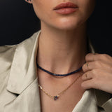 Noble - שרשרת חוליות משובצת ספיר אובלי